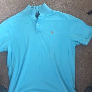 XXL Polo by Ralph Lauren. Baby blue w/ orange polo